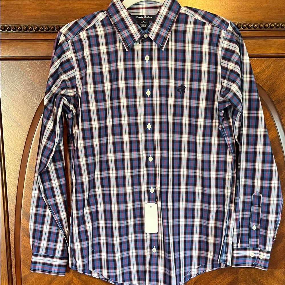 Brooks Brothers NWT Boy’s Multicolor Plaid Button Down Shirt
